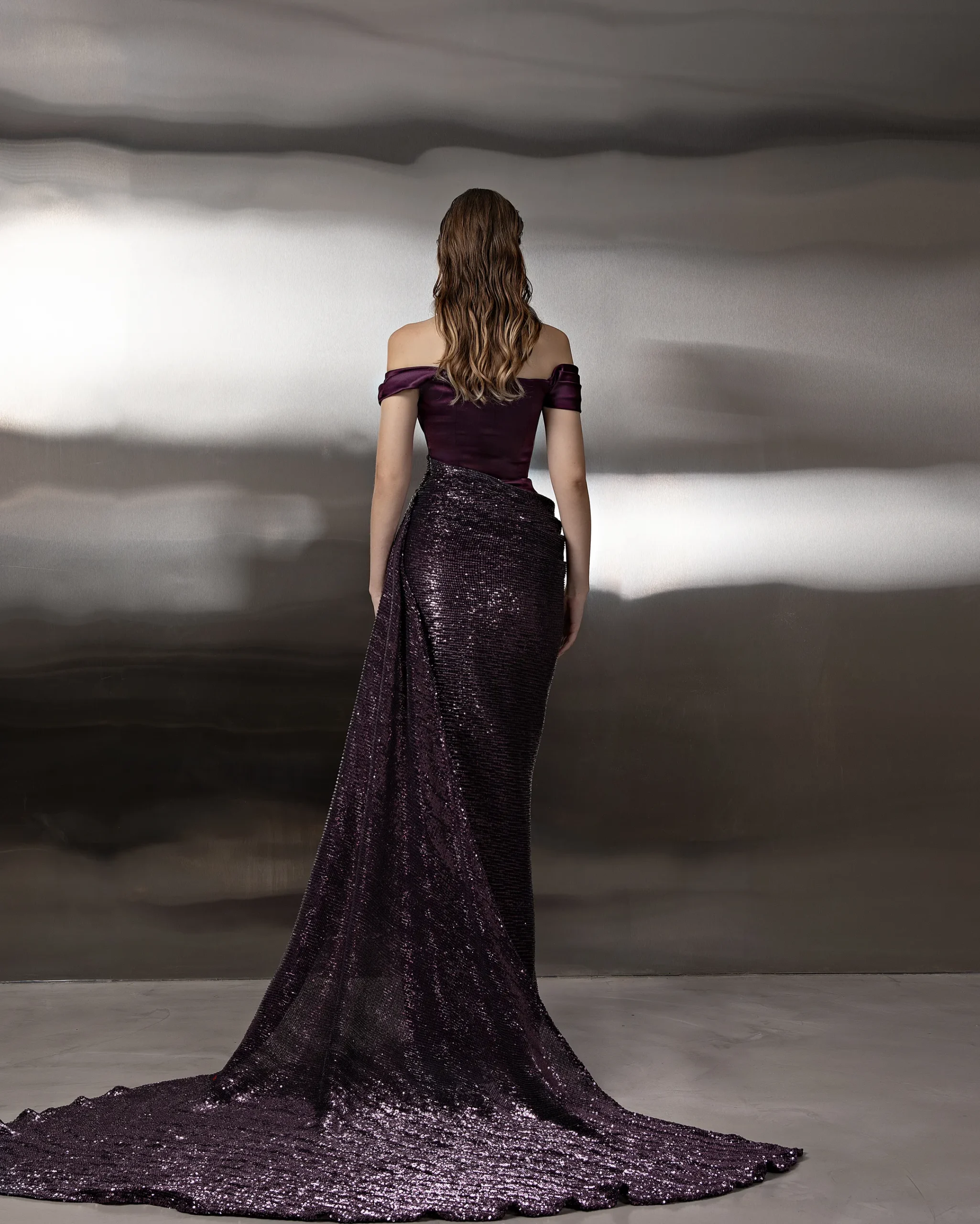 Sequin Side Cape Gown - Image 2