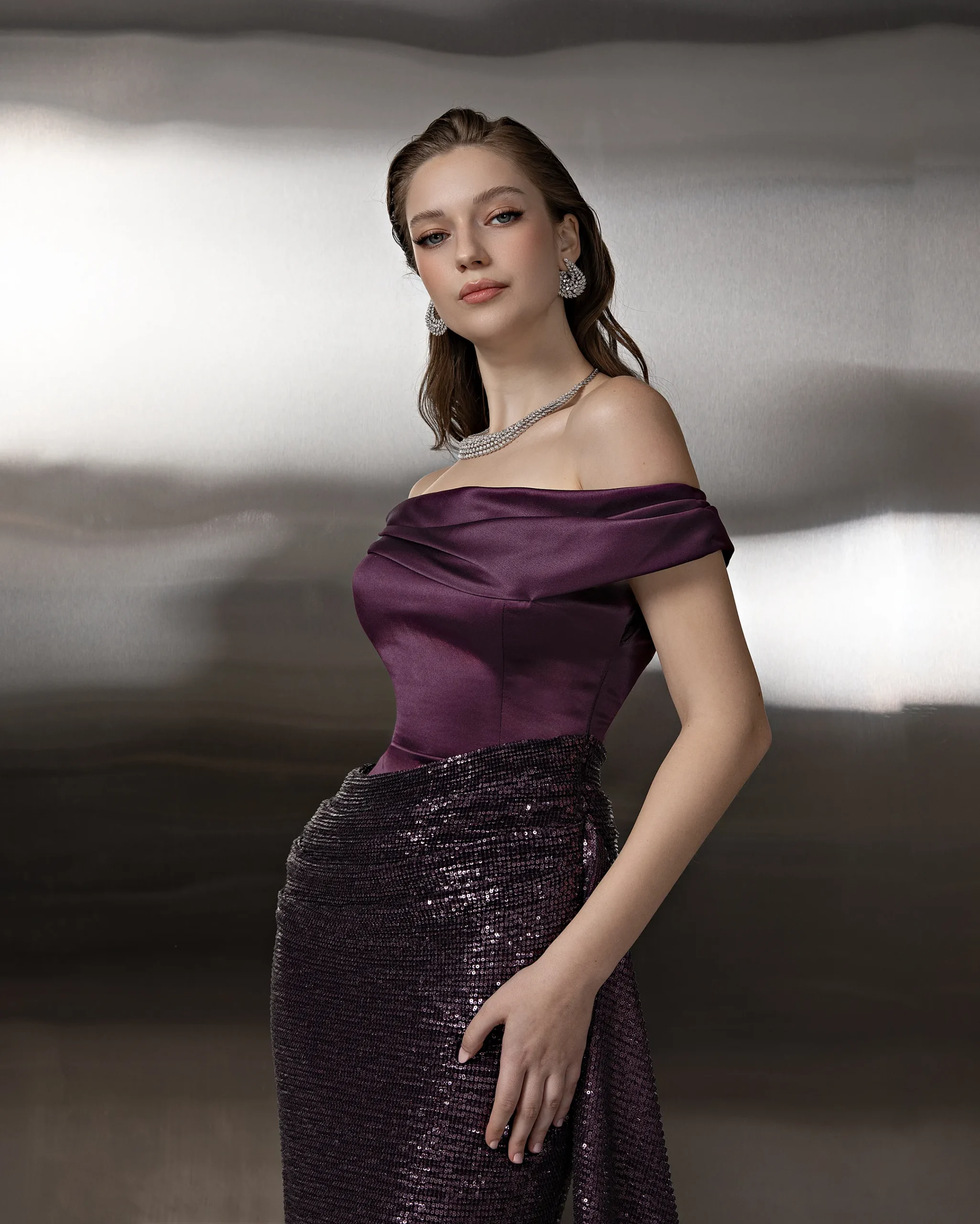 Sequin Side Cape Gown - Image 4