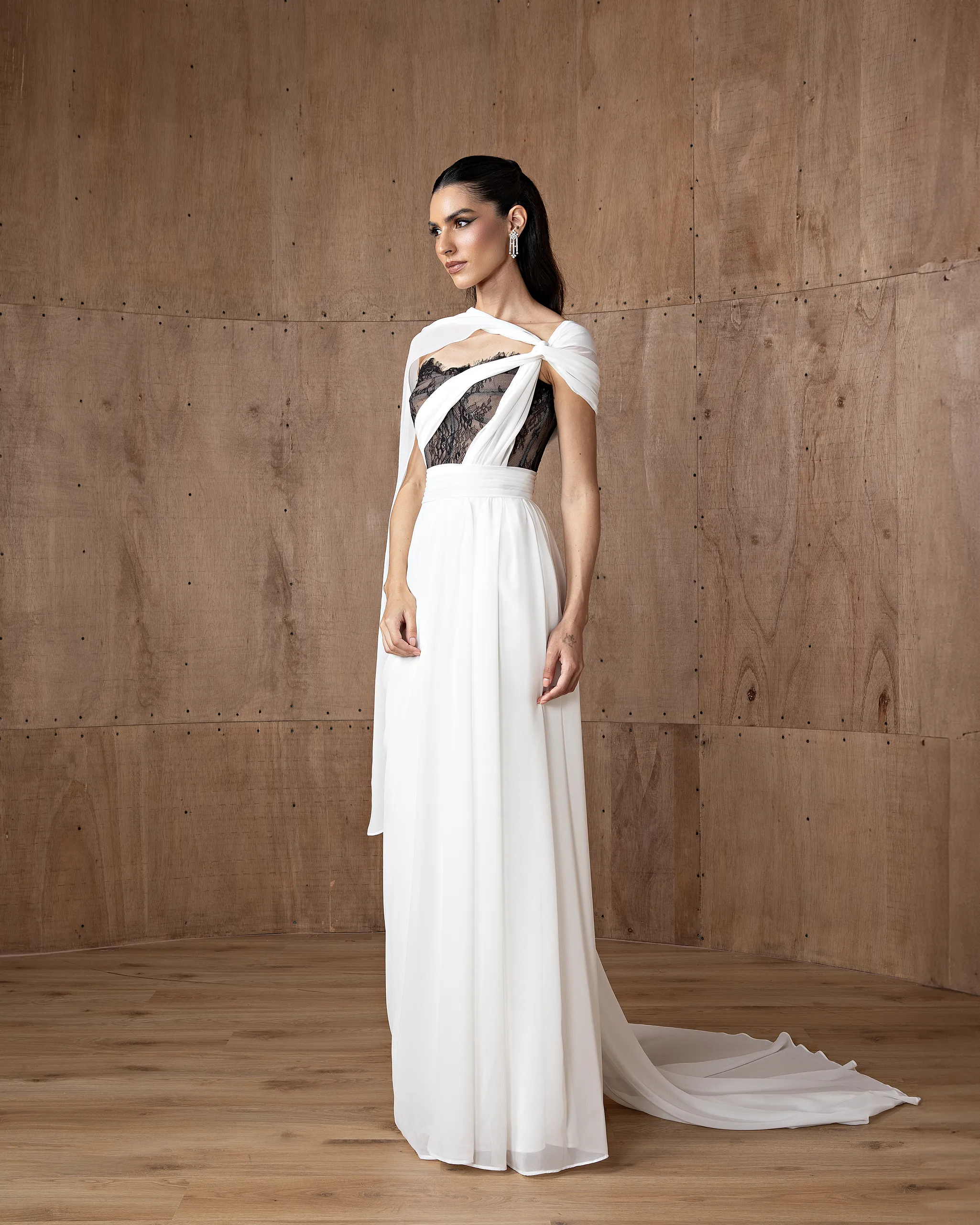 Lace Cape Gown - Image 3