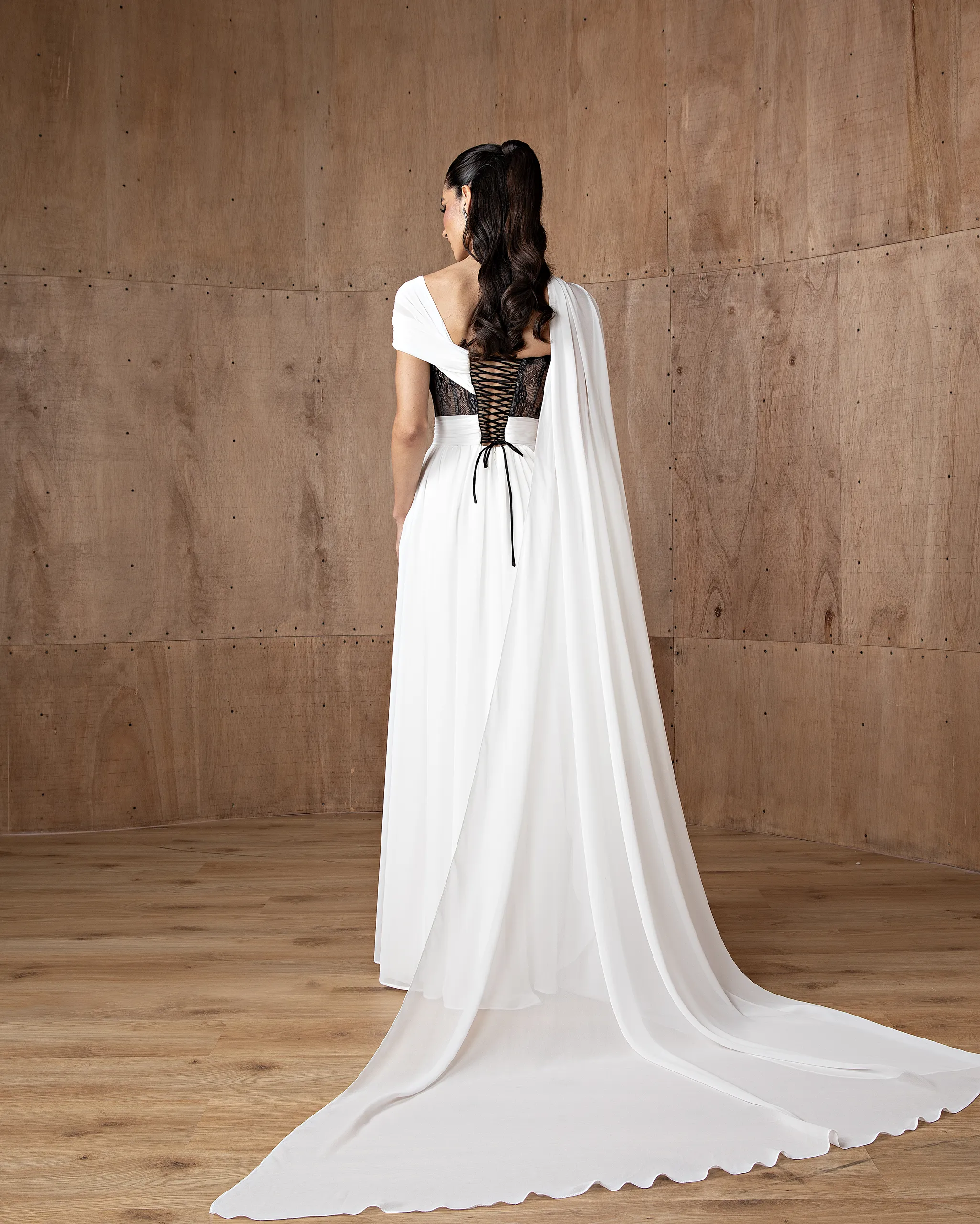 Lace Cape Gown - Image 2