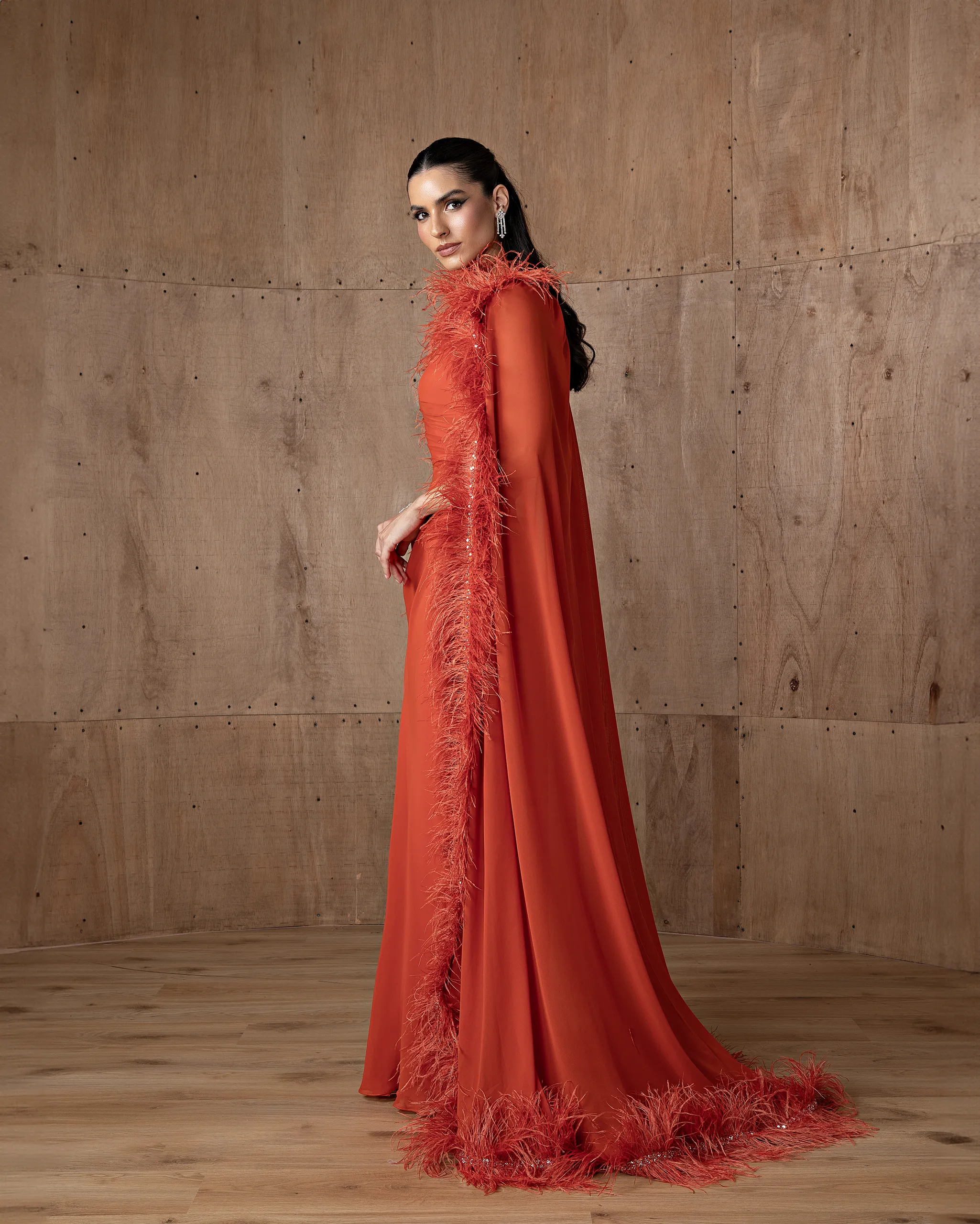 Feather Cape Gown - Image 3