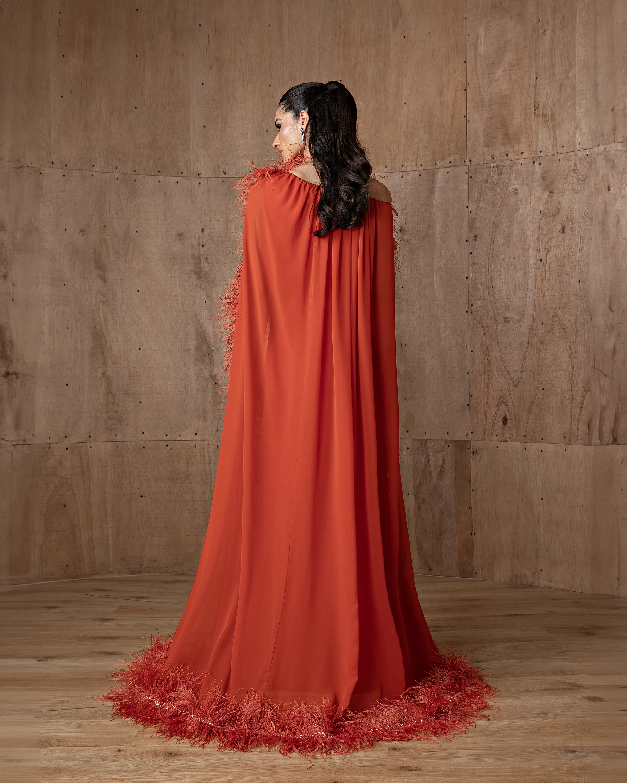 Feather Cape Gown - Image 2