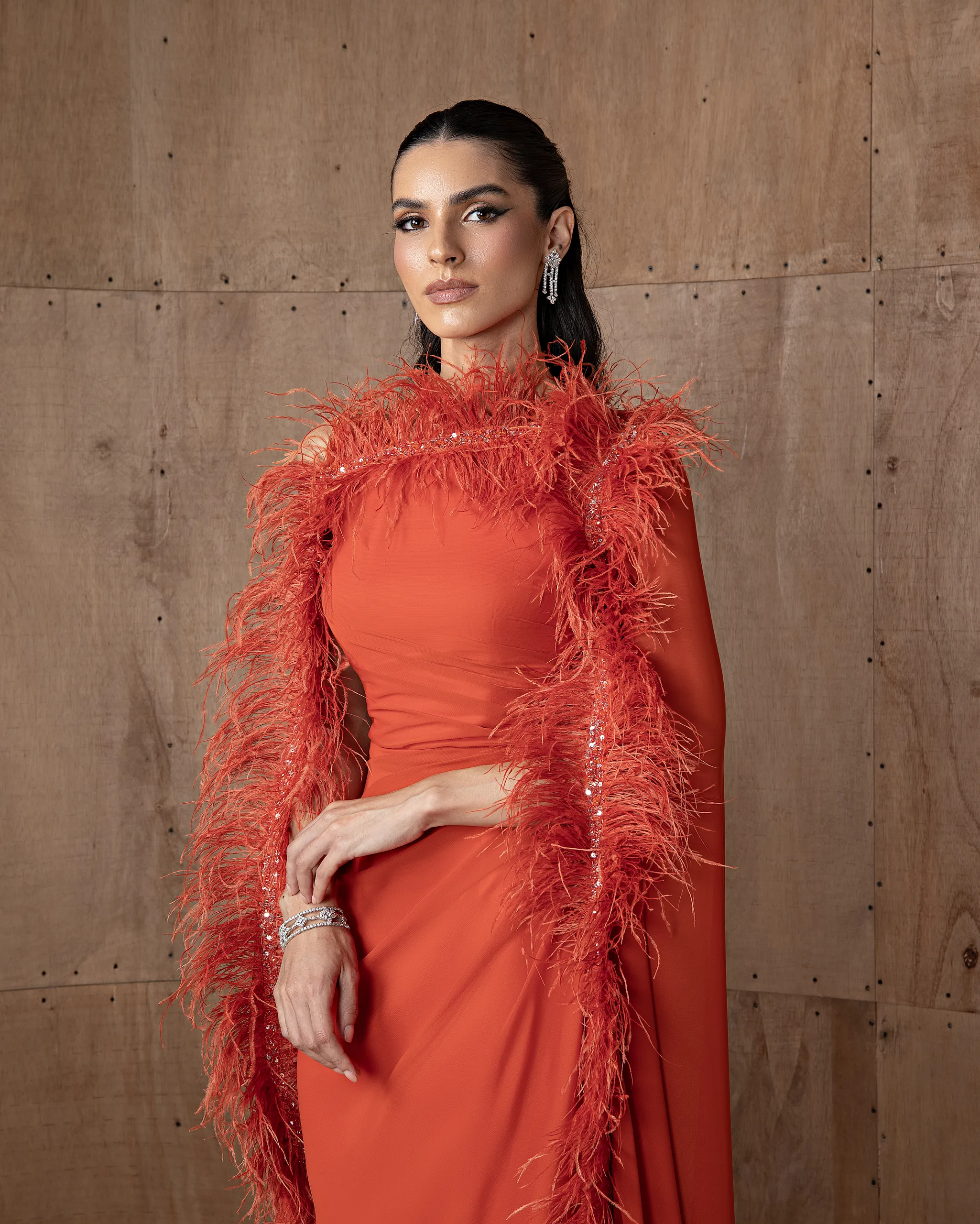 Feather Cape Gown - Image 4