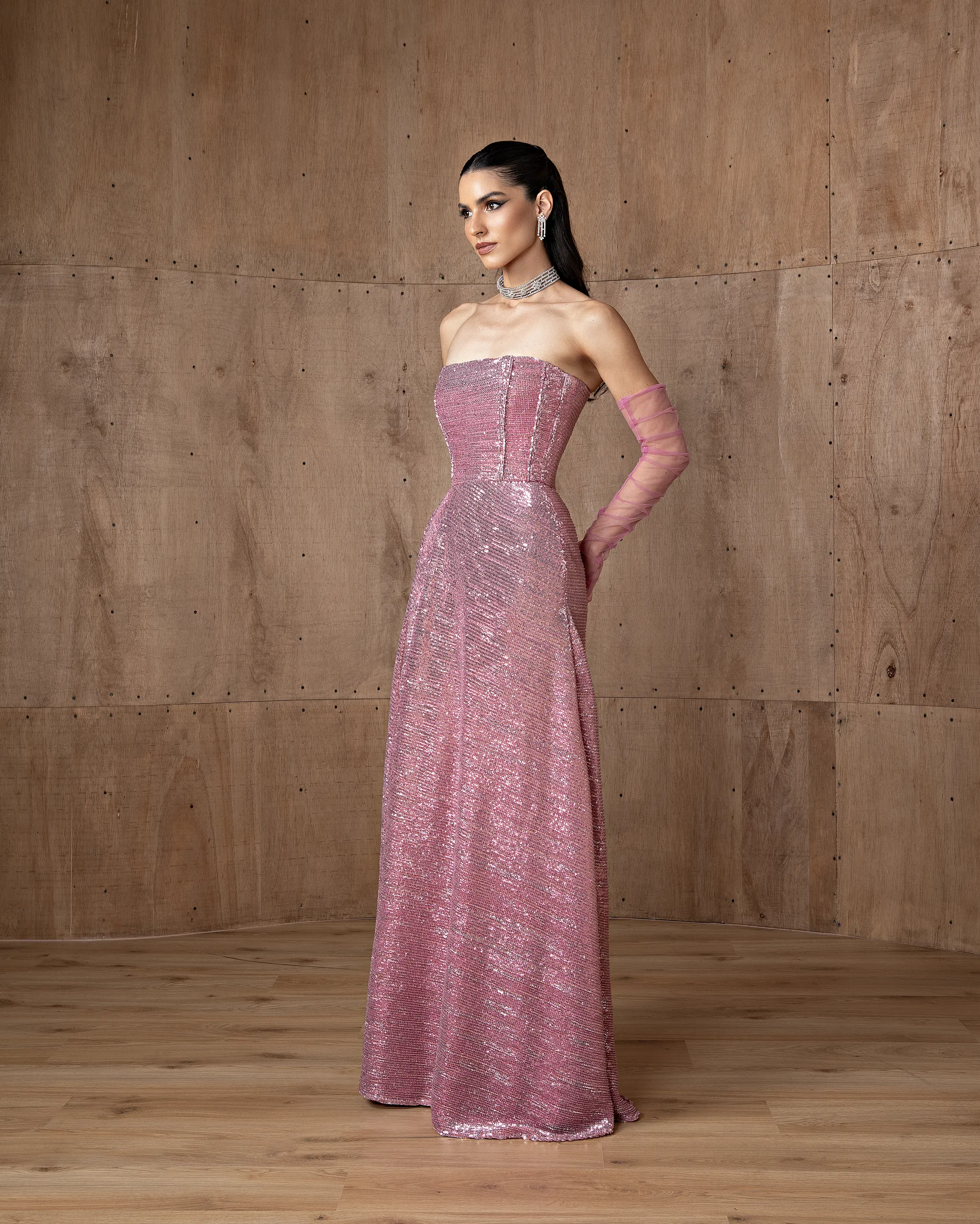 Sequin A-Line Gown - Image 3