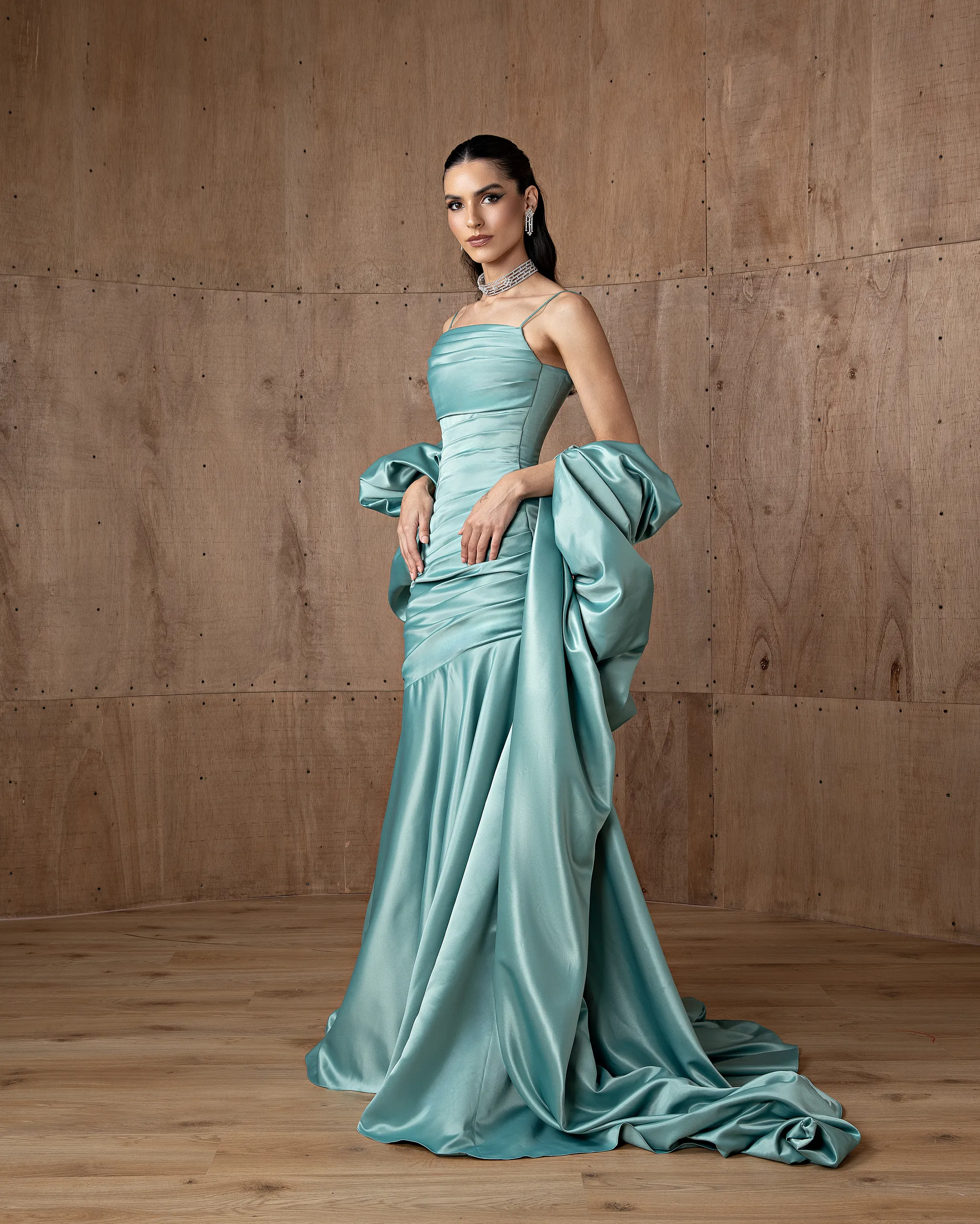 Ruffled Shawl Gown - Image 3