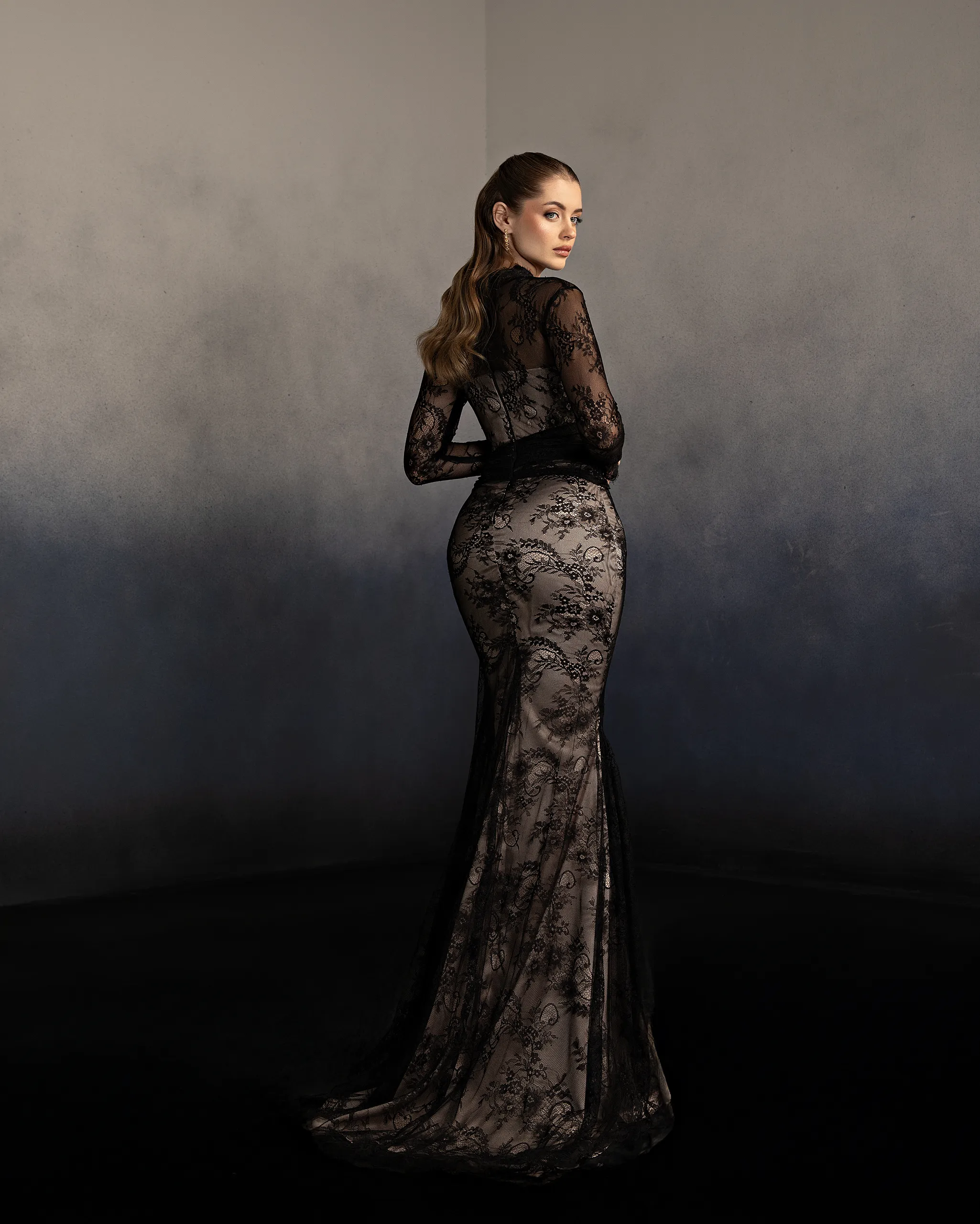 Lace Cape Gown - Image 2