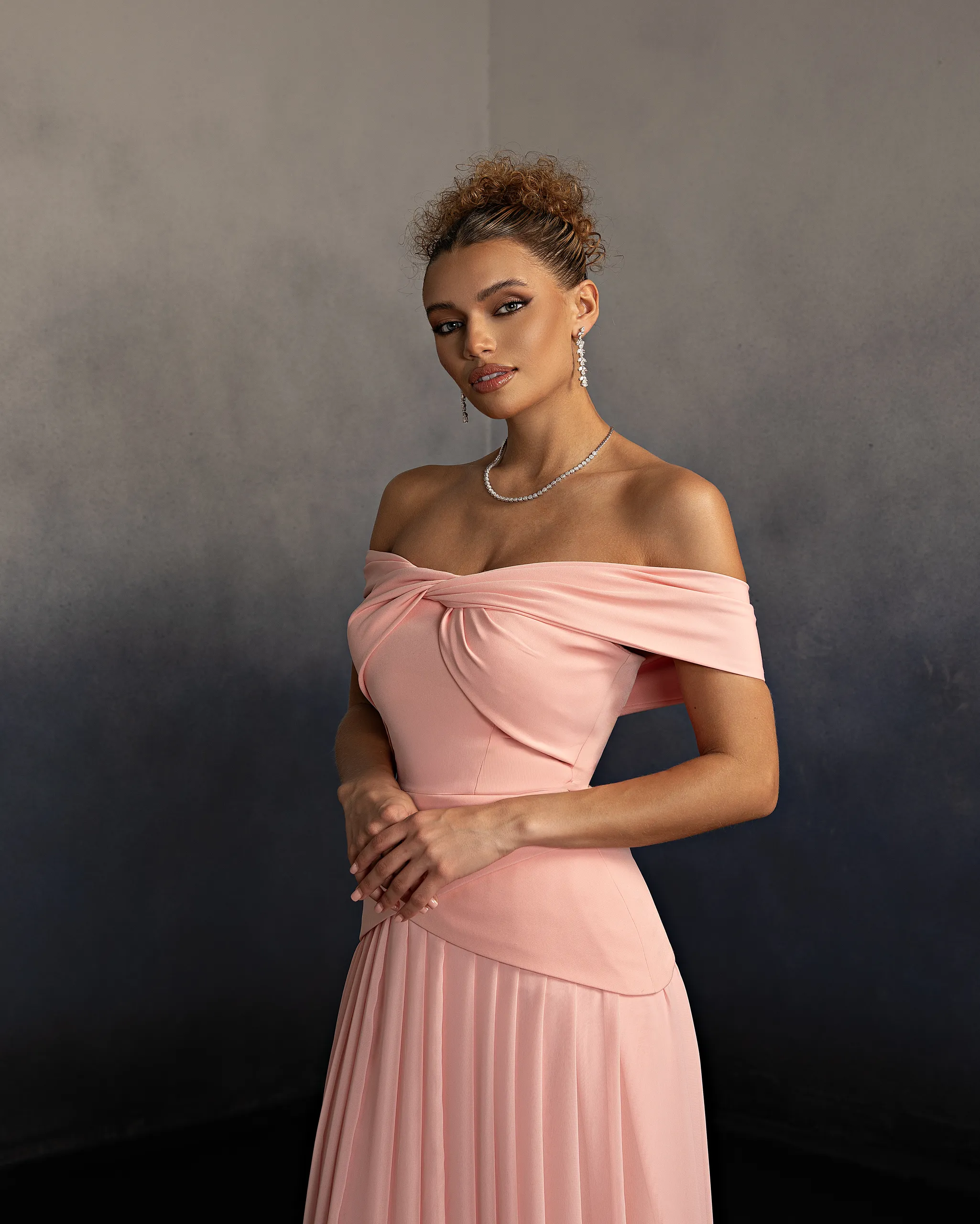 Pleated Blush Gown - Image 4