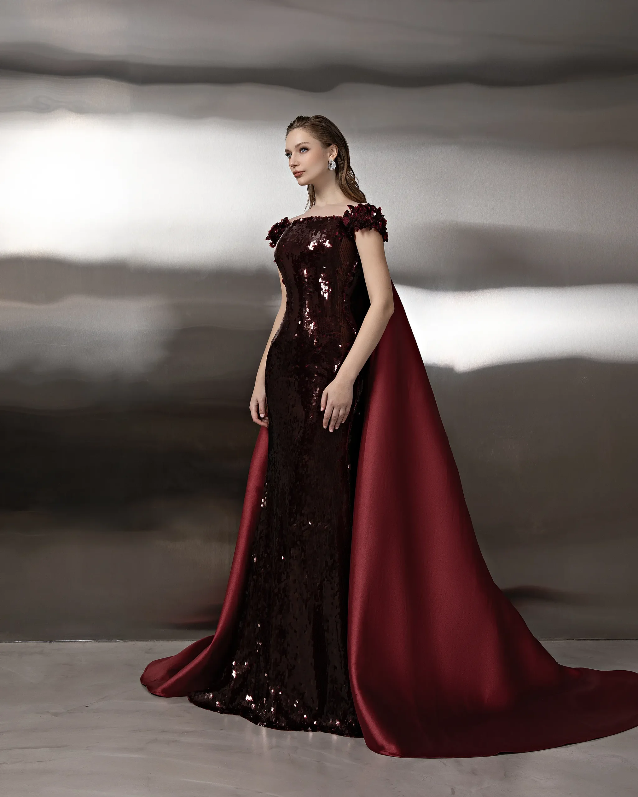 Floral Sequin Gown - Image 3