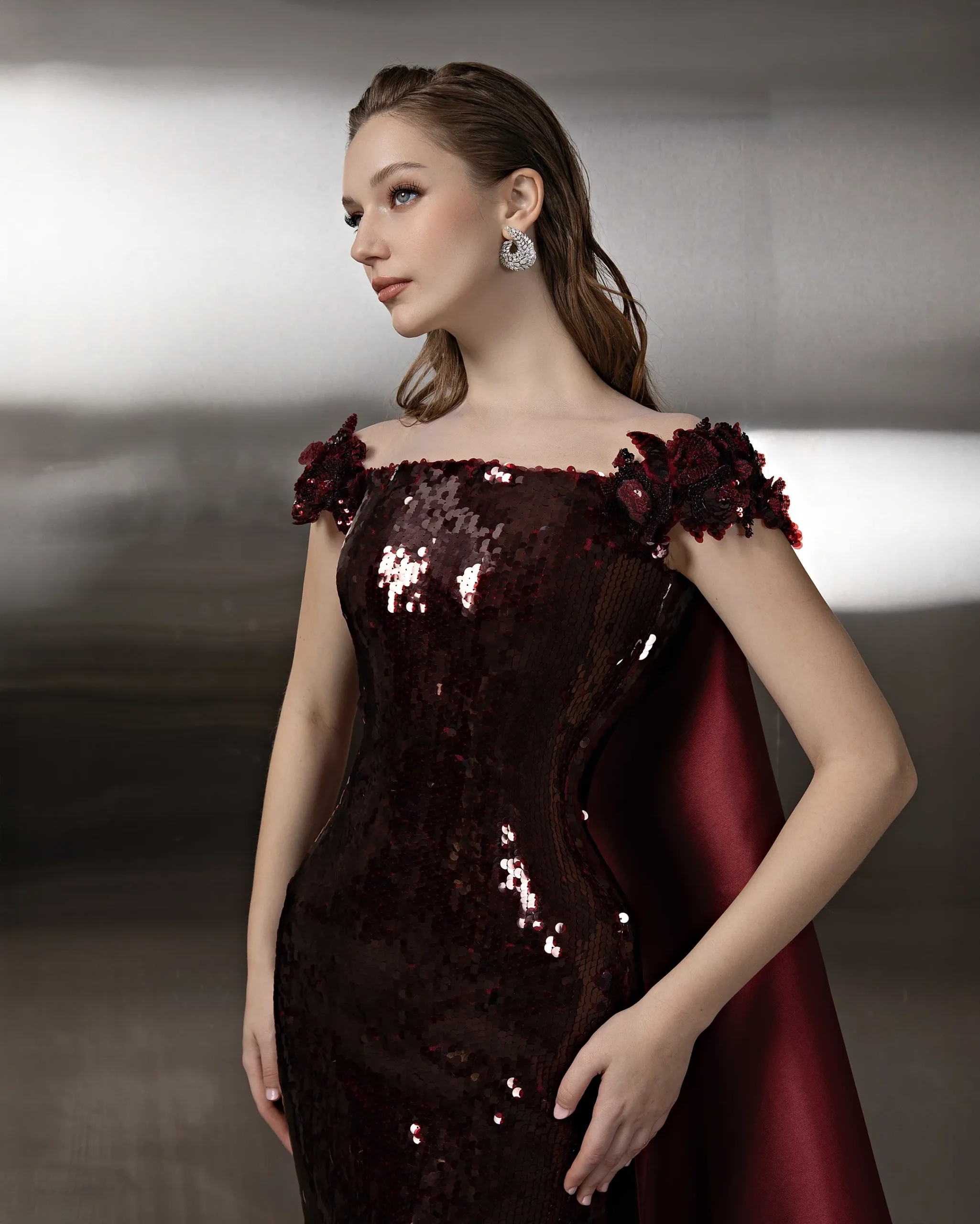 Floral Sequin Gown - Image 4