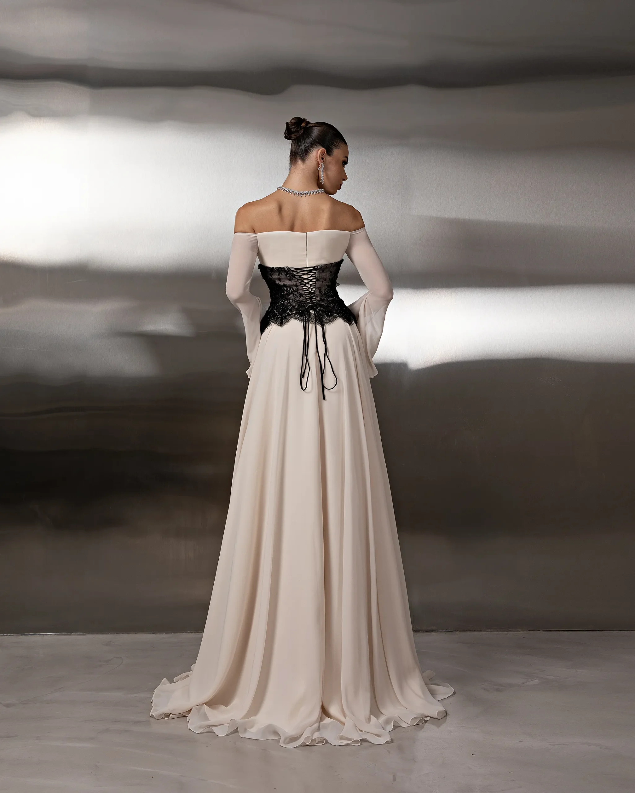 Chiffon Lace Corset Gown - Image 2