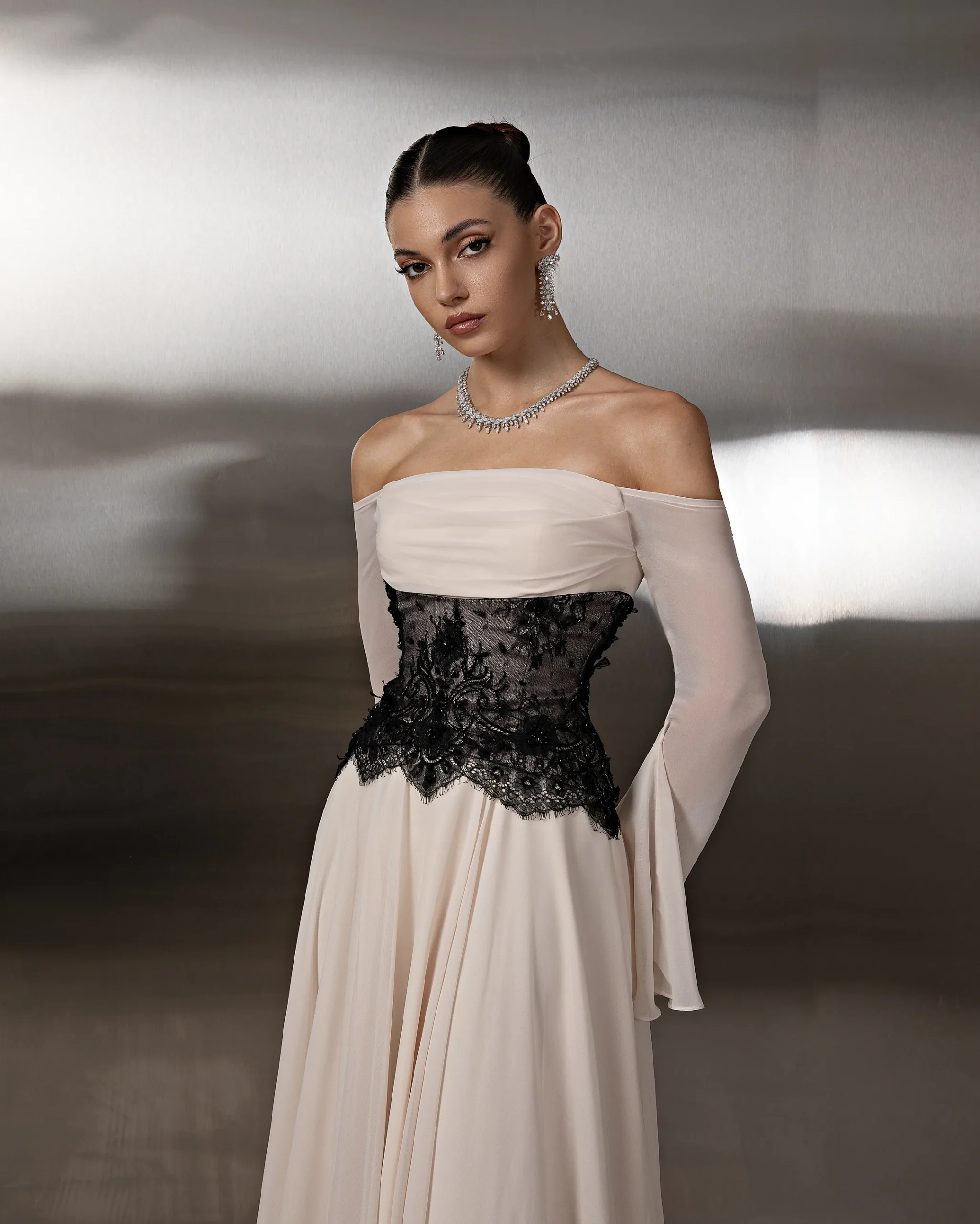 Chiffon Lace Corset Gown - Image 4