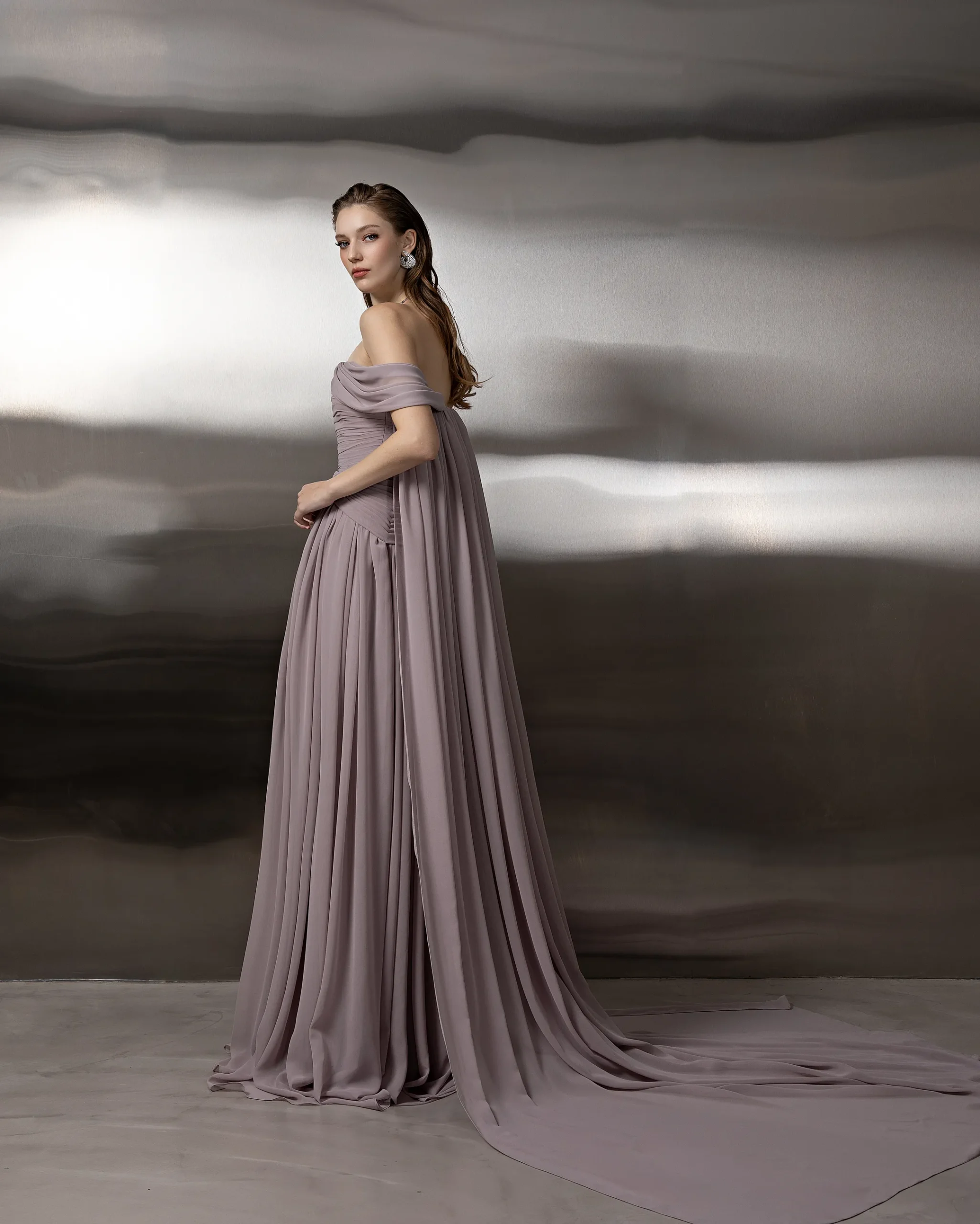 Pleated Chiffon Gown - Image 3