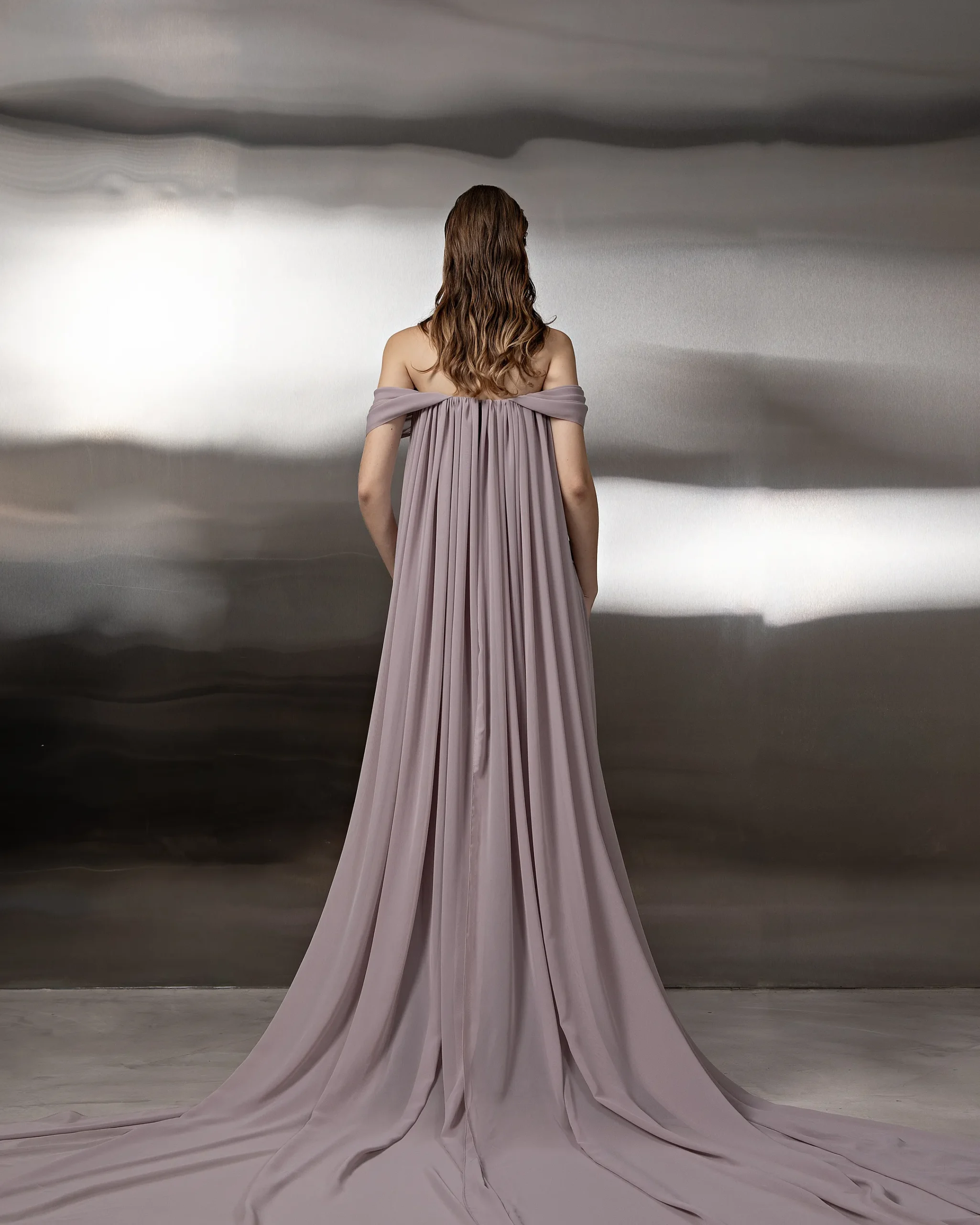 Pleated Chiffon Gown - Image 2