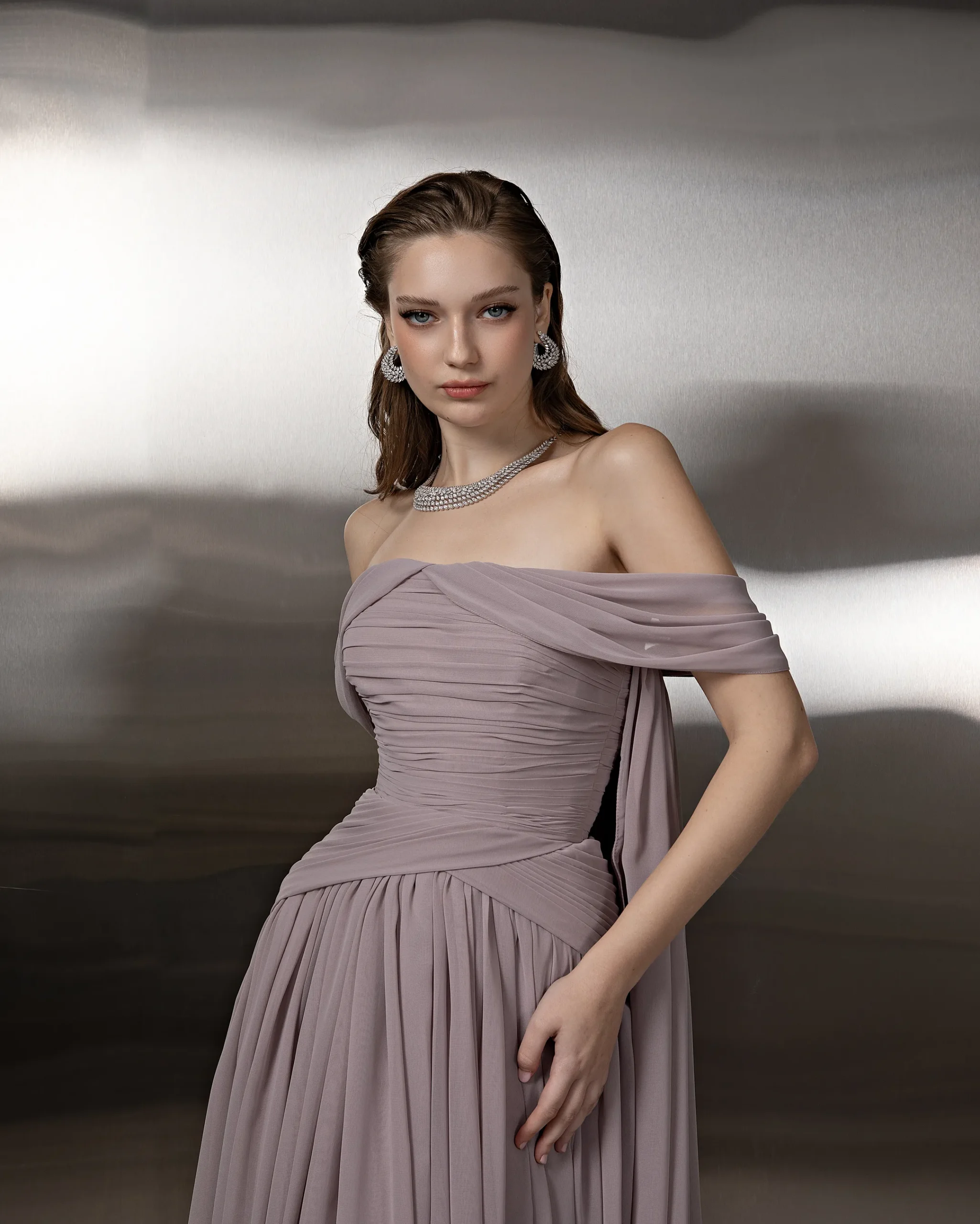 Pleated Chiffon Gown - Image 4